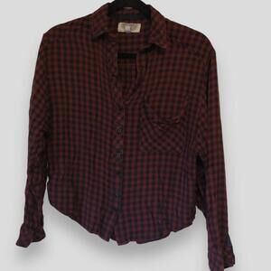 ecote Red/Black Checkered Flannel Shirt - Size XS